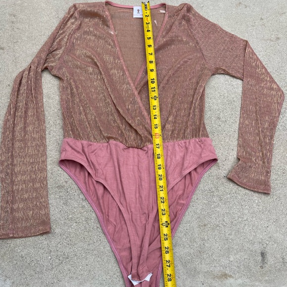 Lilian Pink Sheer Long Sleeve Body Suit - Picture 3 of 6